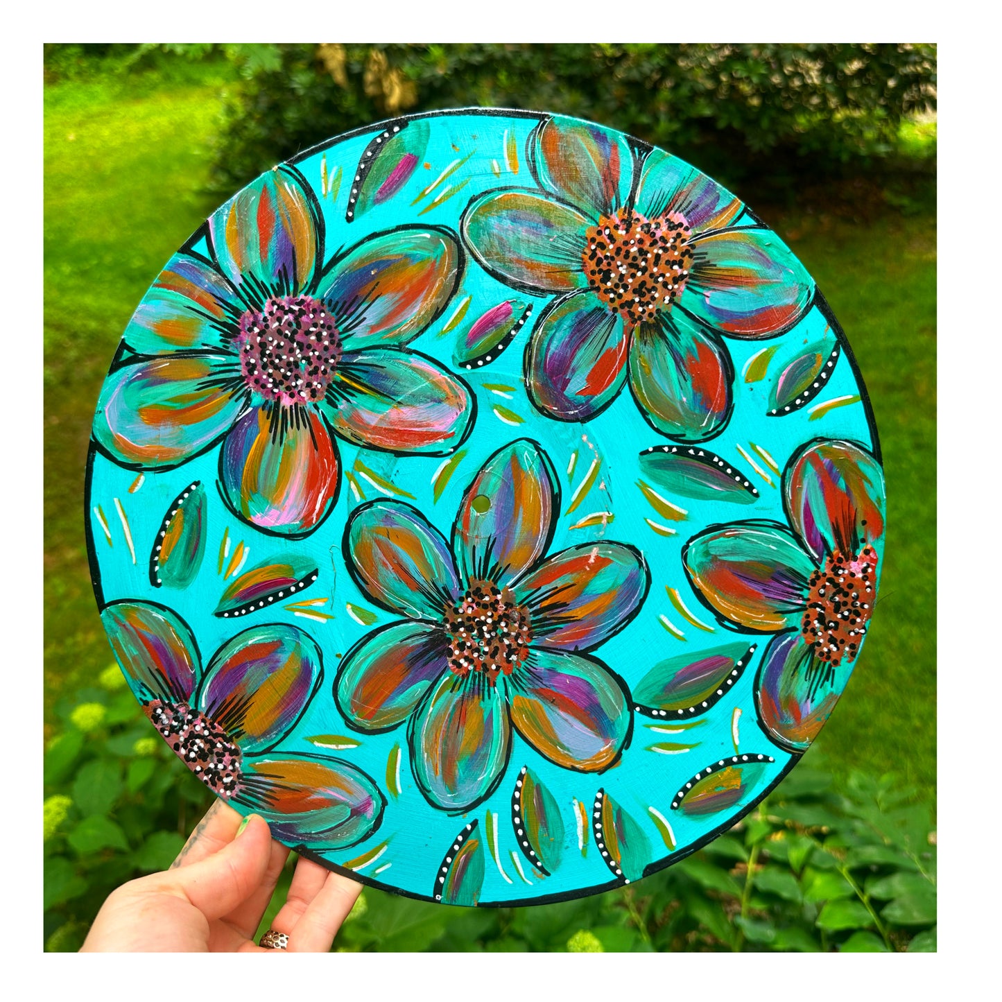 Turquoise Flowers Vinyl record