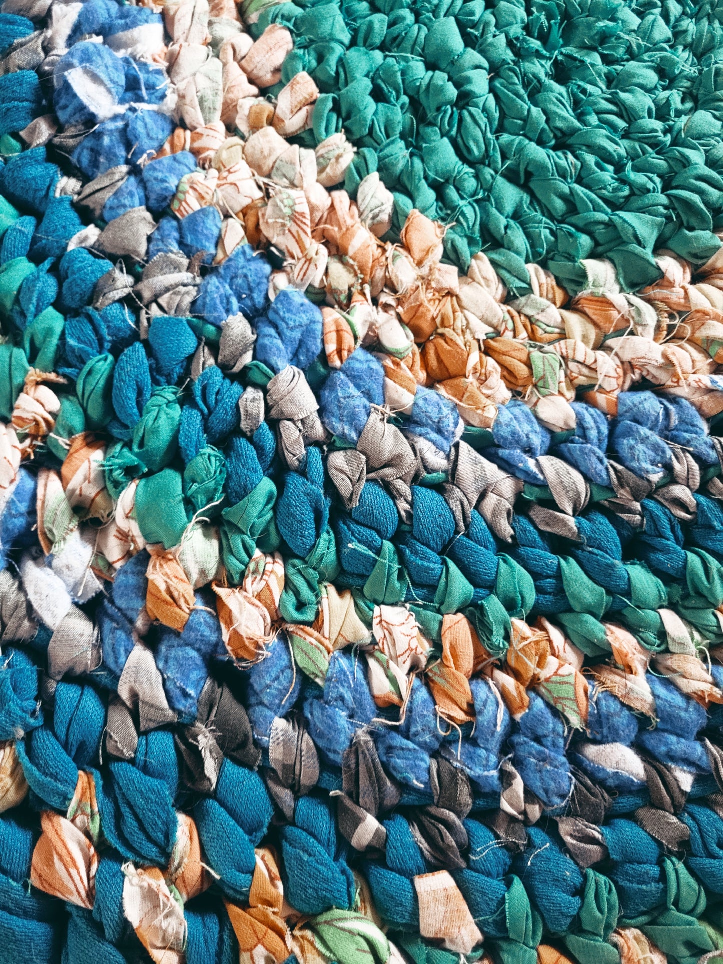 Turquoise & Blues Rag Rug