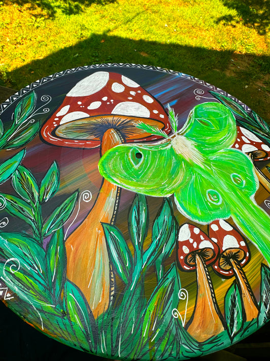 Luna Moth & Mushroom Magic Handpainted Vinyl Record