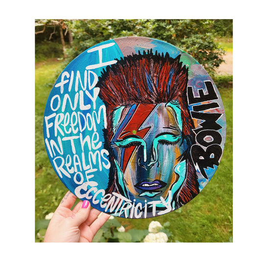 David Bowie Handpainted Vinyl Record