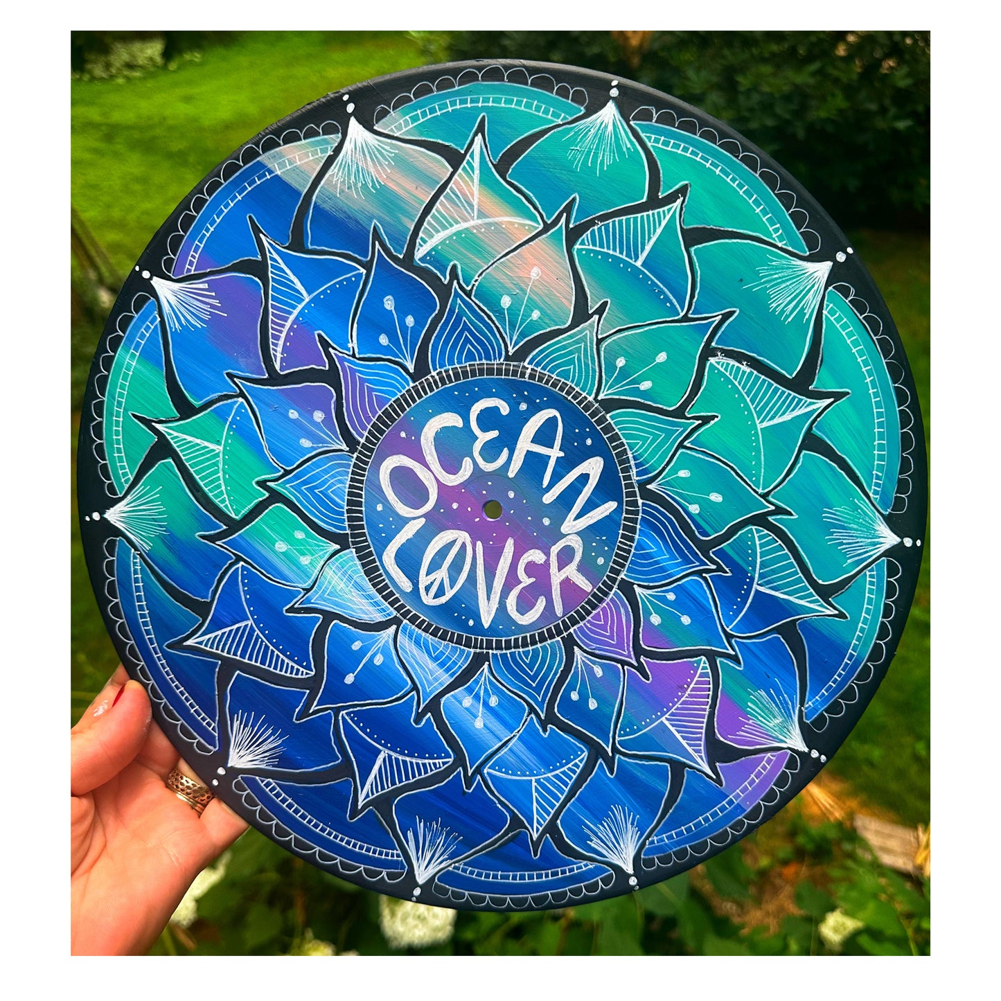 Ocean Lover Handpainted Vinyl Record