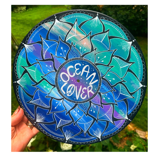 Ocean Lover Handpainted Vinyl Record