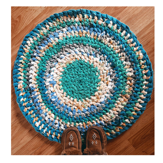 Turquoise & Blues Rag Rug