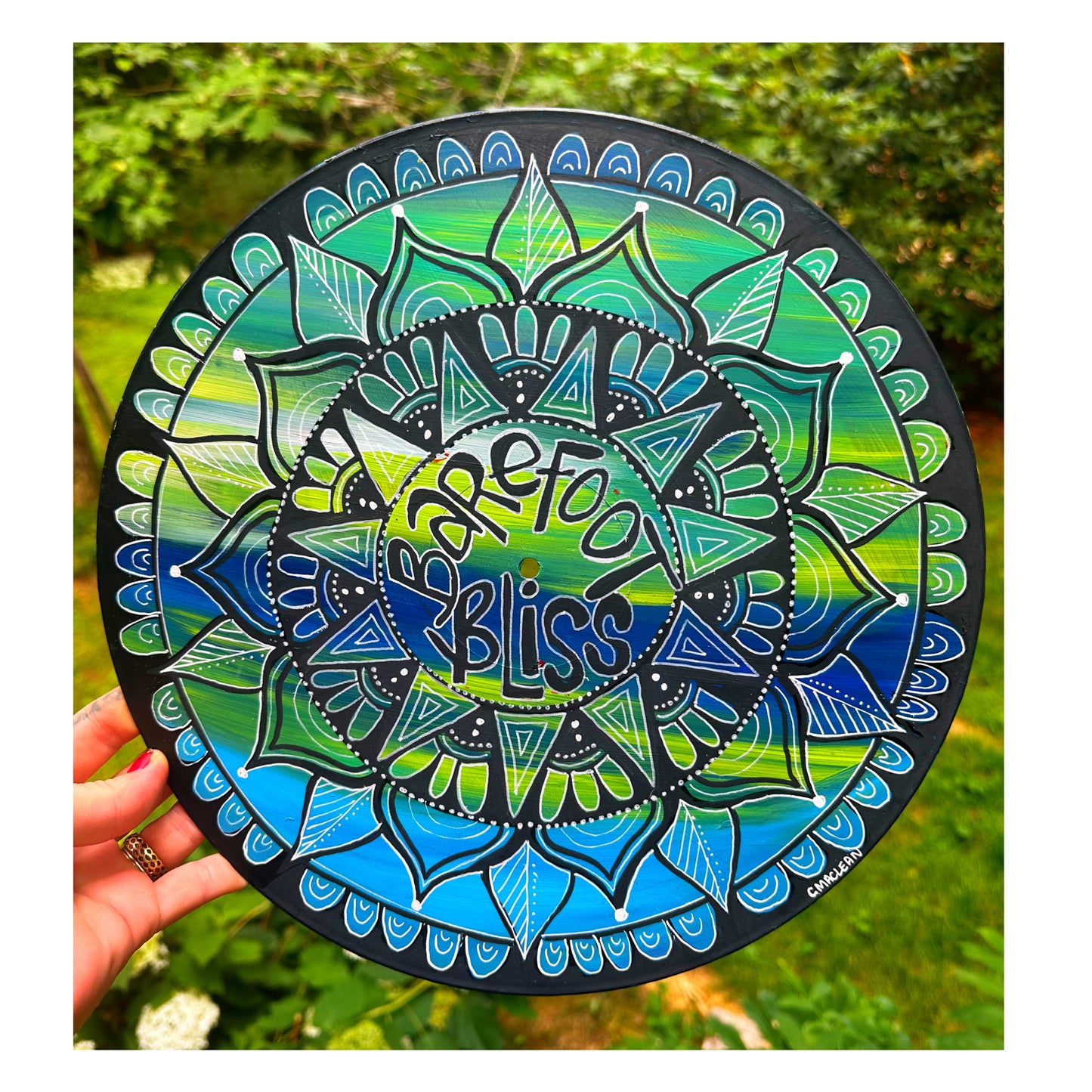 Barefoot Bliss Handpainted Vinyl Record