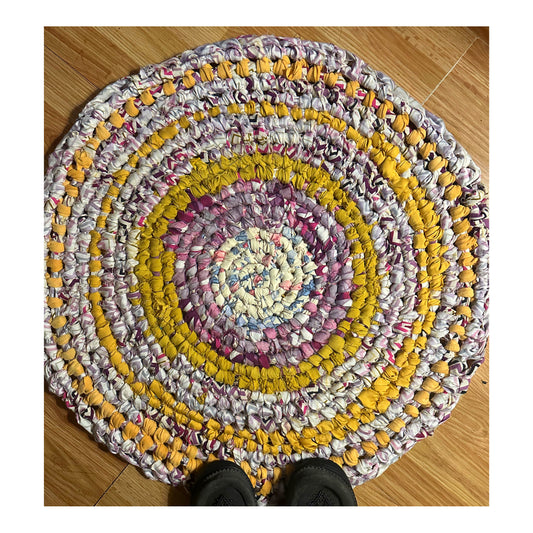 Pinks & Yellow Amish Knot Rag Rug