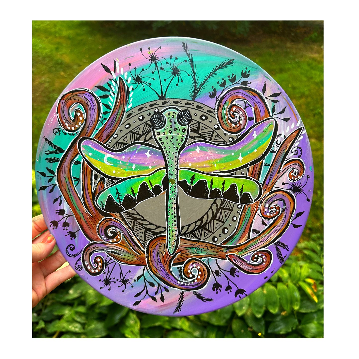 Dragonfly Dreams Handpainted Vinyl record