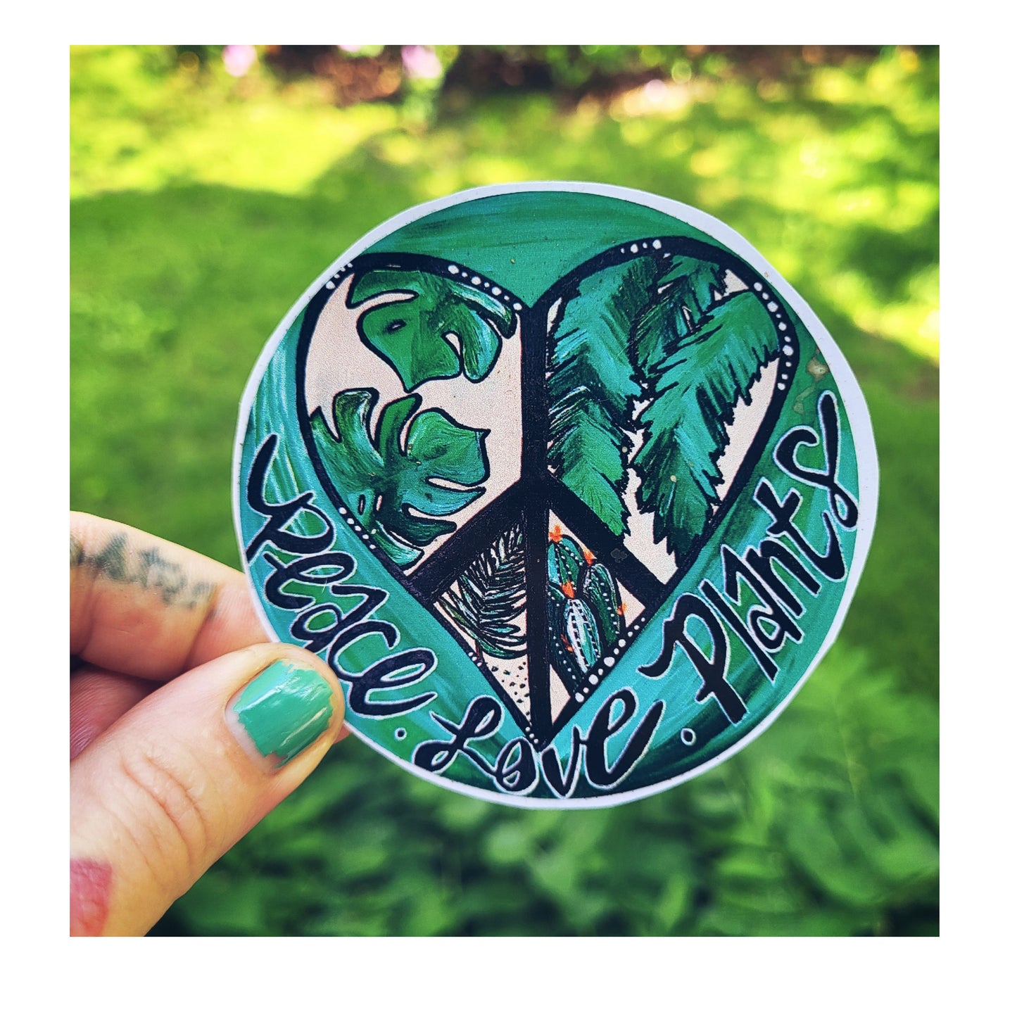 Peace Love Plants Sticker