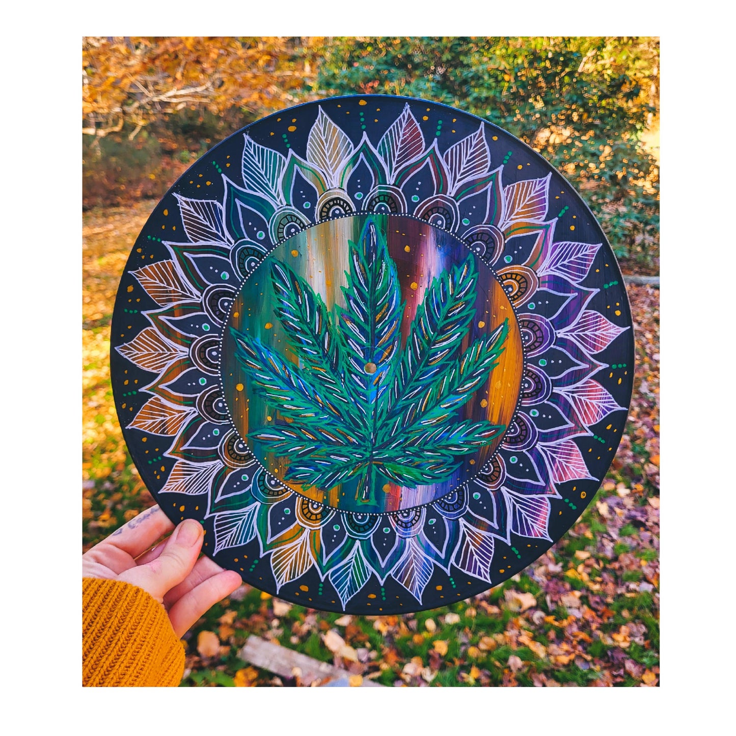 Cannabis Leaf Vinyl Record