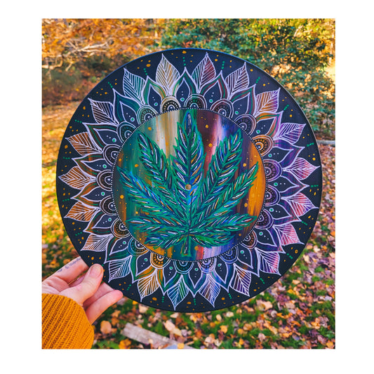 Cannabis Leaf Vinyl Record