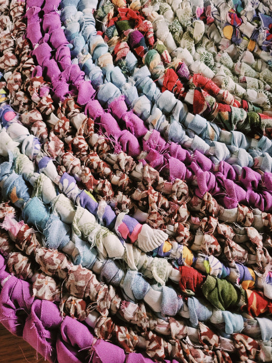 Purples Amish Knot Rag Rug