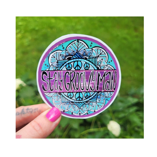 Stay Groovy Man Sticker