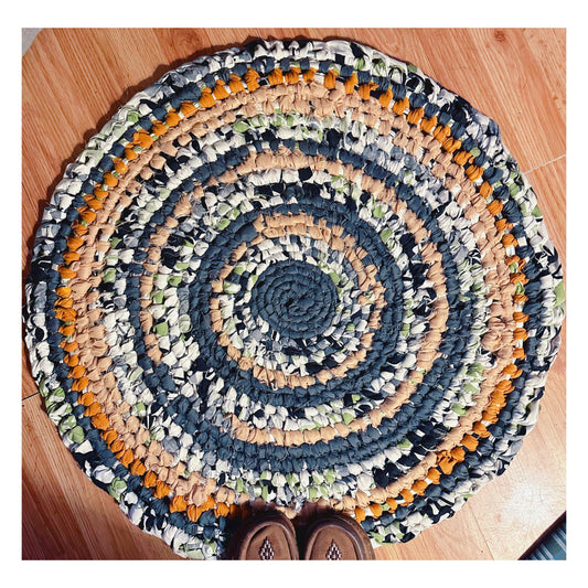 Yellow & Gray Amish Knot Rag Rug