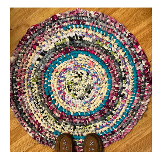 Purples, Pinks & Blues Amish Knot Rag Rug