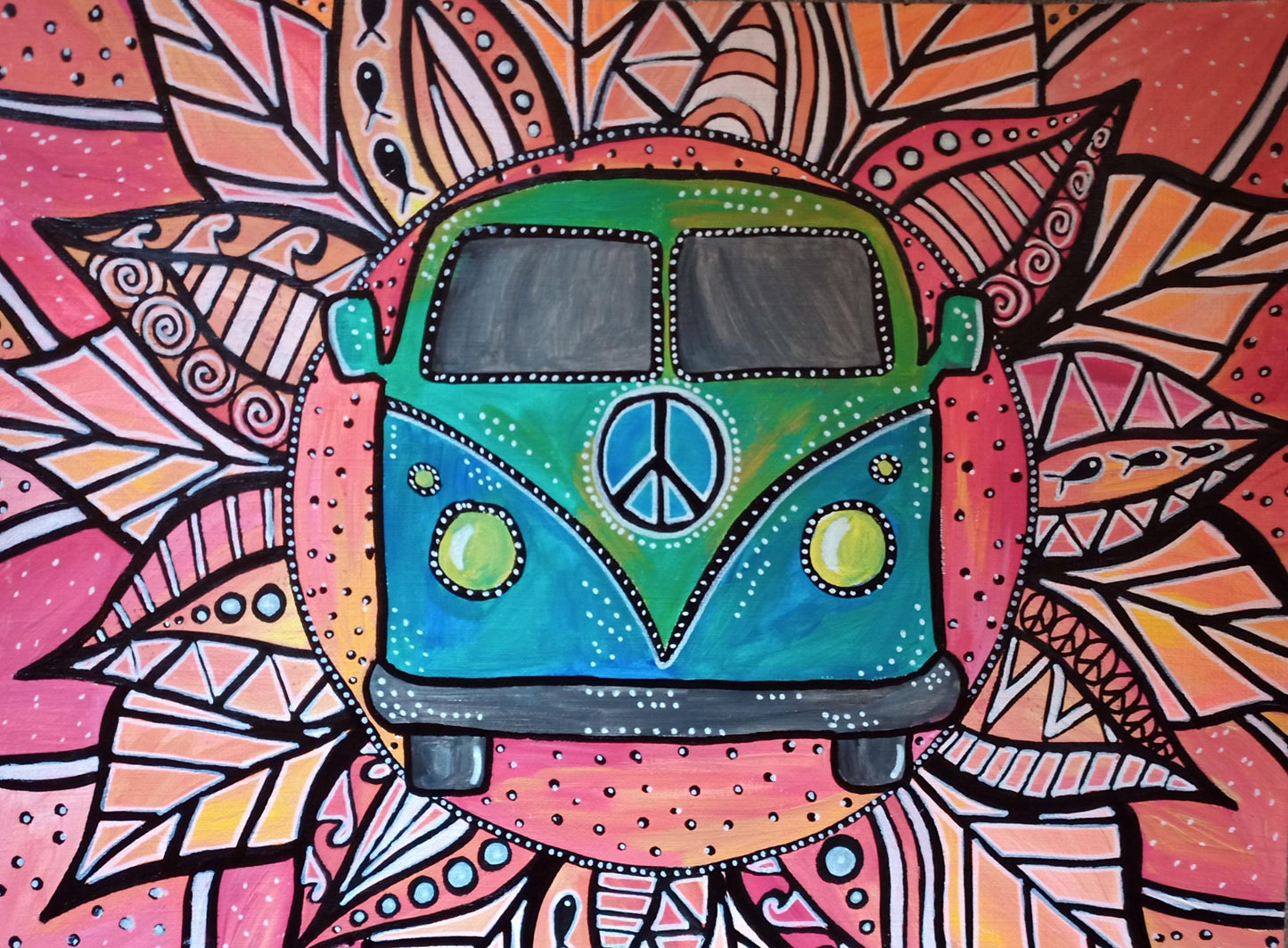 Hippie Bus Art Print